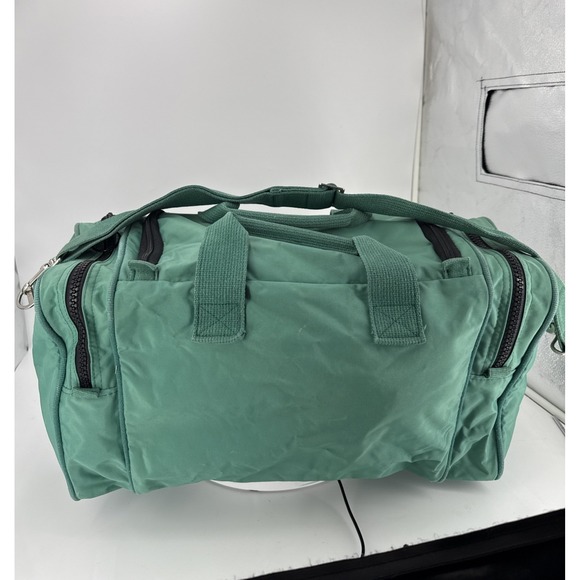 Lands End Summit YKK Duffle Bag-Green/Blue-Travel-Front & Side Zip Pockets - Picture 7 of 16